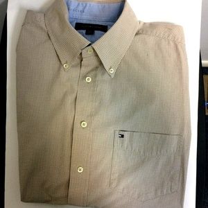 Tommy Hilfiger Long Sleeve Button Down Tan Shirt